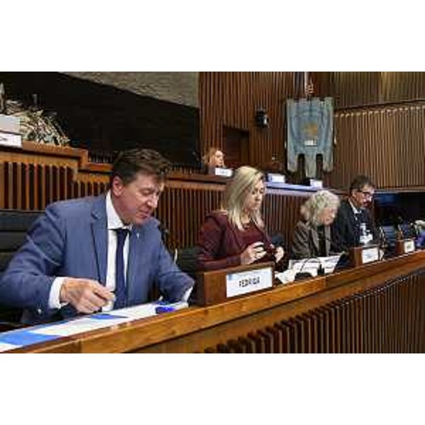 Alberto Budai 8Lega) presiede la IV Commissione alla presenza dell'assessore Fvg alle Infrastrutture, Cristina Amirante - Alberto Budai 8Lega) presiede la IV Commissione alla presenza dell'assessore Fvg alle Infrastrutture, Cristina Amirante