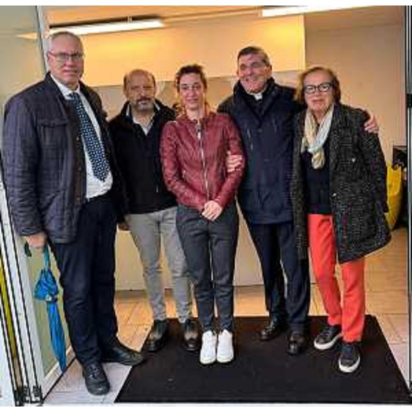 La foto di gruppo con il presidente Bordin al termine della visita - La foto di gruppo con il presidente Bordin al termine della visita