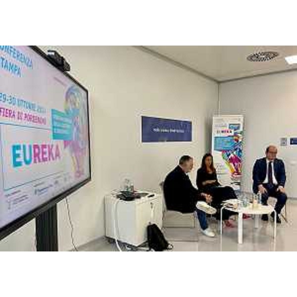 Una fase della presentazione della fiera Eureka a Milano - Una fase della presentazione della fiera Eureka a Milano