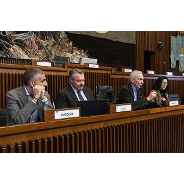 I presidenti della V Commissione, Diego Bernardis (Fp), e della VI Commissione Roberto Novelli (Fi) assieme all'assessore all'immigrazione Fvg, Pierpaolo Roberti - I presidenti della V Commissione, Diego Bernardis (Fp), e della VI Commissione Roberto Novelli (Fi) assieme all'assessore all'immigrazione Fvg, Pierpaolo Roberti 