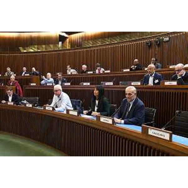 Consiglieri regionali e auditi durante i lavori della V e VI Commissione in seduta congiunta sul Piano Monfalcone - Consiglieri regionali e auditi durante i lavori della V e VI Commissione in seduta congiunta sul Piano Monfalcone