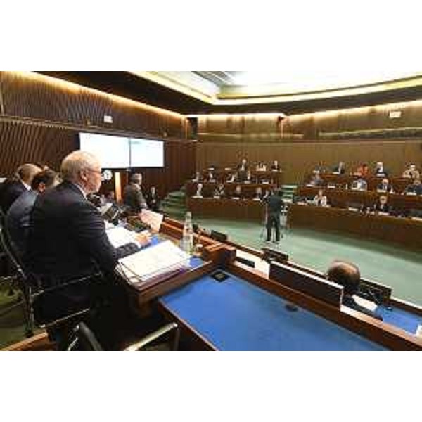 Un momento dei lavori dell'Aula sul ddl 28. - Un momento dei lavori dell'Aula sul ddl 28.