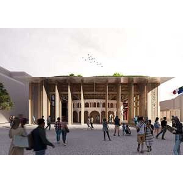 Un render del Padiglione Italia per l'Expo di Osaka. - Un render del Padiglione Italia per l'Expo di Osaka.