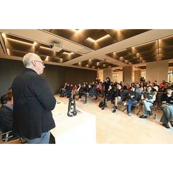 Un altro momento dell'intervento del presidente Bordin - Un altro momento dell'intervento del presidente Bordin