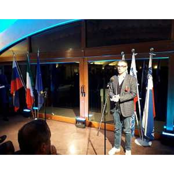 L'intervento dell'assessore regionale alle Autonomie locali con delega alle lingue minoritarie Pierpaolo Roberti. - L'intervento dell'assessore regionale alle Autonomie locali con delega alle lingue minoritarie Pierpaolo Roberti.