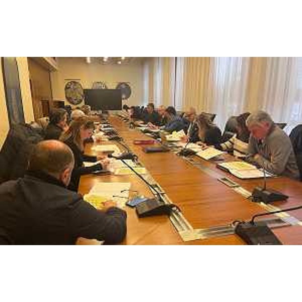 Un momento della seduta della capigruppo, sotto la presidenza di Mauro Bordin - Un momento della seduta della capigruppo, sotto la presidenza di Mauro Bordin