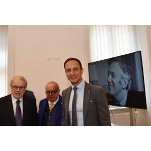 Il governatore della Regione Massimiliano Fedriga insieme all'onorevole Pierluigi Castagnetti e il presidente di Confindustria Alto Adriatico Michelangelo Agrusti - Il governatore della Regione Massimiliano Fedriga insieme all'onorevole Pierluigi Castagnetti e il presidente di Confindustria Alto Adriatico Michelangelo Agrusti
