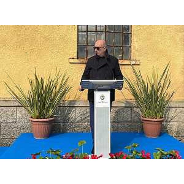 L'assessore regionale alla Protezione civile del Friuli Venezia Giulia Riccardo Riccardi alla cerimonia di posa della prima pietra dei lavori di potenziamento dell'impianto idrovoro di Val Lovato. - L'assessore regionale alla Protezione civile del Friuli Venezia Giulia Riccardo Riccardi alla cerimonia di posa della prima pietra dei lavori di potenziamento dell'impianto idrovoro di Val Lovato.