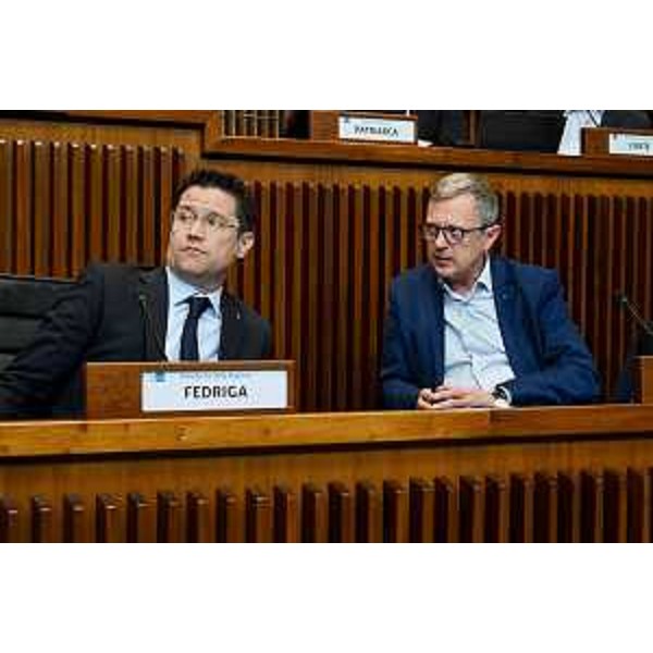 Il presidente Markus Maurmair (FdI) e l'assessore regionale Stefano Zannier - Il presidente Markus Maurmair (FdI) e l'assessore regionale Stefano Zannier