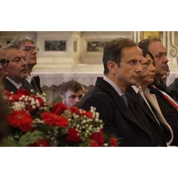 Il governatore della Regione Massimiliano Fedriga oggi a Cormons al funerale del giornlaista Bruno Pizzul - Il governatore della Regione Massimiliano Fedriga oggi a Cormons al funerale del giornlaista Bruno Pizzul