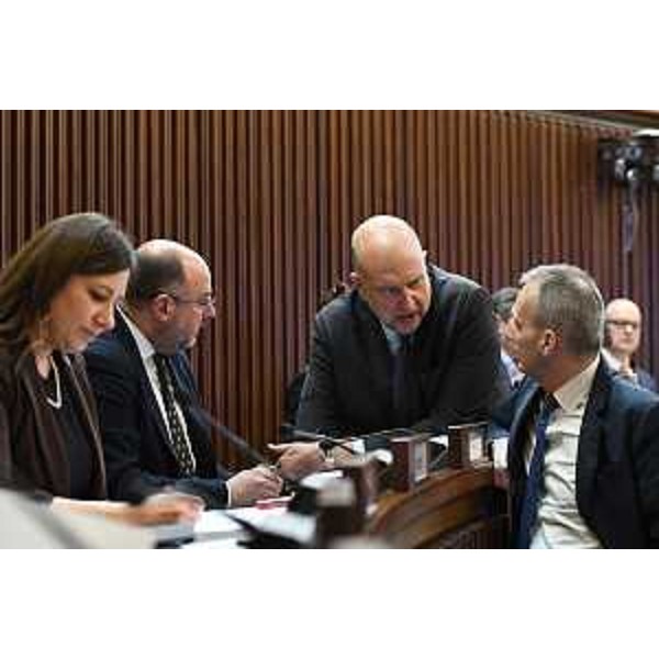 Da sinistra: Manuela Celotti, Diego Moretti, Roberto Cosolini e Francesco Russo (Pd) - Da sinistra: Manuela Celotti, Diego Moretti, Roberto Cosolini e Francesco Russo (Pd)