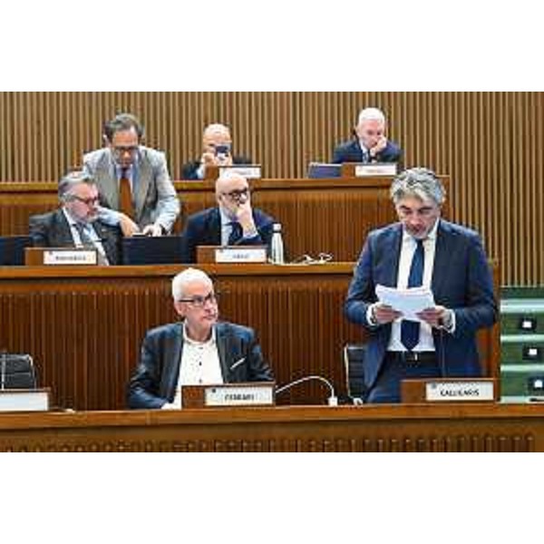 Antonio Calligaris (Lega) durante il suo intervento - Antonio Calligaris (Lega) durante il suo intervento