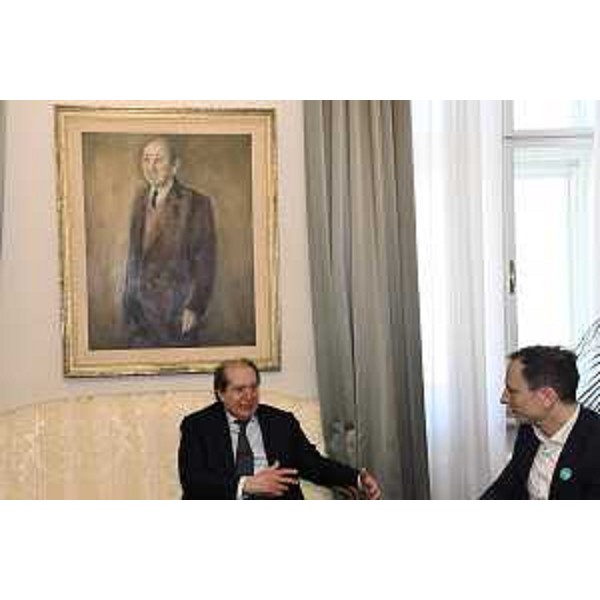 Il governatore Fedriga e il segretario generale dell?Ince Franco Dal Mas - Il governatore Fedriga e il segretario generale dell?Ince Franco Dal Mas