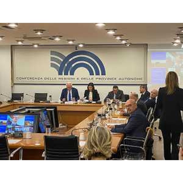 Lassessore Callari durante la riunione della Conferenza delle Regioni e Province autonome - Lassessore Callari durante la riunione della Conferenza delle Regioni e Province autonome