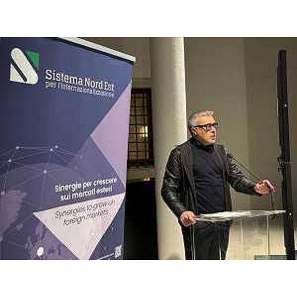 L'assessore alle Attività produttive del Friuli Venezia Giulia Sergio Emidio Bini, negli spazi di Torre Santa Maria, sede di Confindustria Udine, alla tappa regionale del Roadshow "Internazionalizzazione e nuovi equilibri geopolitici: strategie e strumenti per affrontare le sfide globali" - L'assessore alle Attività produttive del Friuli Venezia Giulia Sergio Emidio Bini, negli spazi di Torre Santa Maria, sede di Confindustria Udine, alla tappa regionale del Roadshow "Internazionalizzazione e nuovi equilibri geopolitici: strategie e strumenti per affrontare le sfide globali"