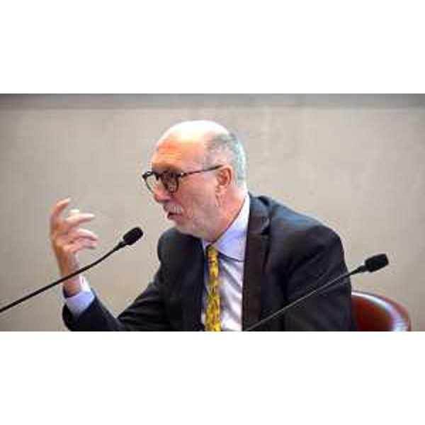 L'assessore Riccardi nel corso del suo intervento - L'assessore Riccardi nel corso del suo intervento