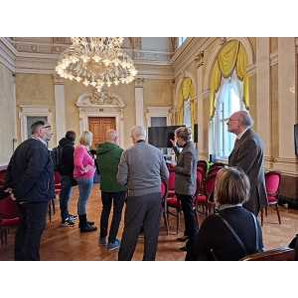 Un momento della visita nel palazzo della Regione a Trieste - Un momento della visita nel palazzo della Regione a Trieste