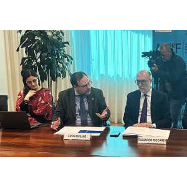 Sulla destra l'assessore regionale Riccardo Riccardi, al suo fianco William Cisilino direttore dell'Arlef - Sulla destra l'assessore regionale Riccardo Riccardi, al suo fianco William Cisilino direttore dell'Arlef