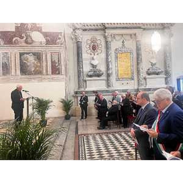 Una fase della cerimonia svoltasi a Udine - Una fase della cerimonia svoltasi a Udine