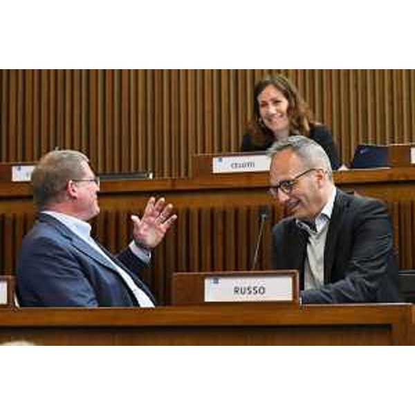 Da sinistra Marko Pisani (Ssk) e Francesco Russo (Pd) - Da sinistra Marko Pisani (Ssk) e Francesco Russo (Pd)