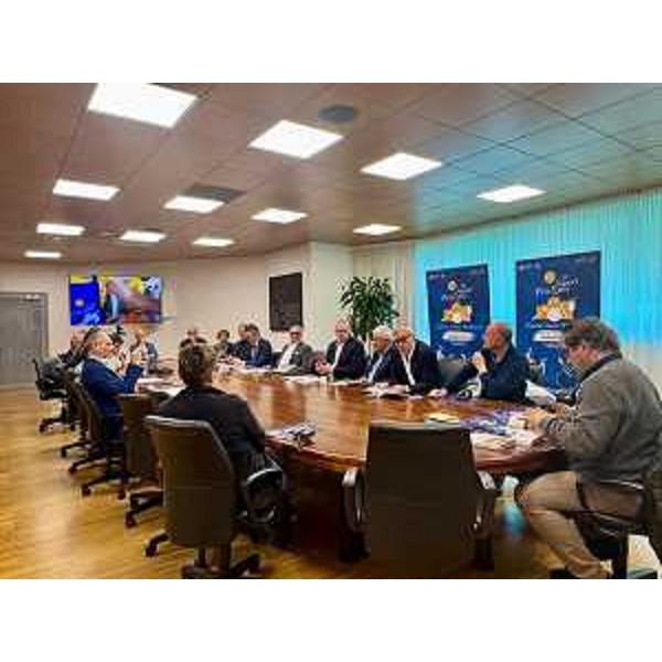 Un momento della conferenza stampa nella sede regionale di via Sabbadini - Un momento della conferenza stampa nella sede regionale di via Sabbadini