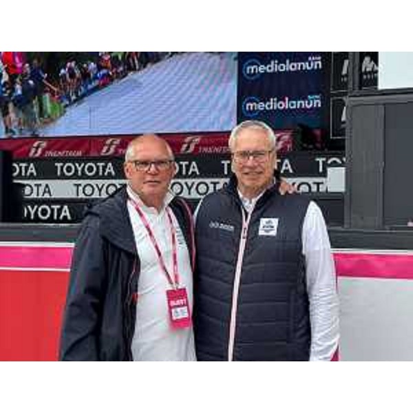 Paolo Urbani, project manager organizzatore delle tappe del Giro dItalia in Fvg e il presidente Mauro Bordin - Paolo Urbani, project manager organizzatore delle tappe del Giro dItalia in Fvg e il presidente Mauro Bordin