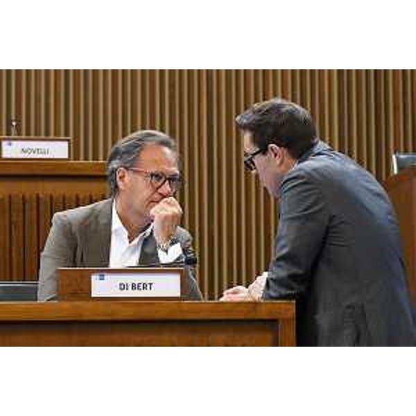 Da sinistra Mauro Di Bert (Fp) e Igor Treleani (FdI) - Da sinistra Mauro Di Bert (Fp) e Igor Treleani (FdI)