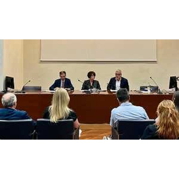Gli assessori regionali alle Attività produttive, Sergio Emidio Bini, e al Lavoro, Alessia Rosolen, durante l'incontro con le sigle sindacali in merito alla crisi della Tirso. - Gli assessori regionali alle Attività produttive, Sergio Emidio Bini, e al Lavoro, Alessia Rosolen, durante l'incontro con le sigle sindacali in merito alla crisi della Tirso.