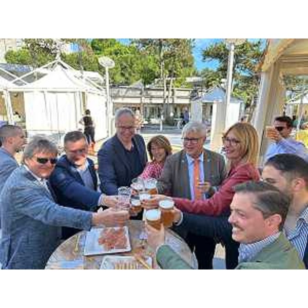 Il presidente Bordin, terzo da sinistra, brinda all'inaugurazione di Friuli Doc Spring edition - Il presidente Bordin, terzo da sinistra, brinda all'inaugurazione di Friuli Doc Spring edition