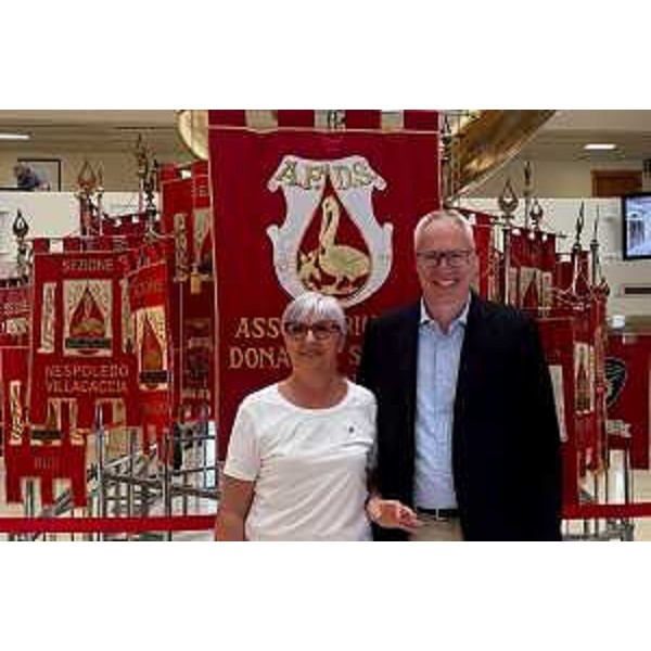 Il presidente del Cr Fvg, Mauro Bordin, e la presidente Afds Udine, Manuela Nardon - Il presidente del Cr Fvg, Mauro Bordin, e la presidente Afds Udine, Manuela Nardon