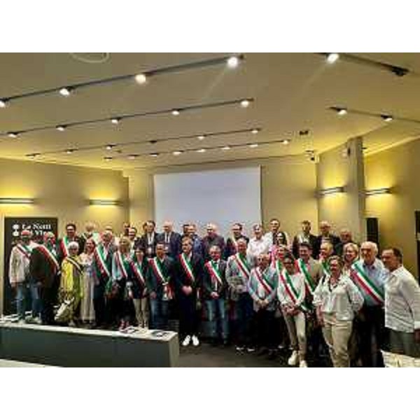 Bernardis, Paravano, Bordin, Venturini e De Marchi insieme ai sindaci che hanno aderito alla manifestazione - Bernardis, Paravano, Bordin, Venturini e De Marchi insieme ai sindaci che hanno aderito alla manifestazione