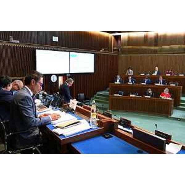 Il vicepresidente Stefano Mazzolini dirige i lavori dell'Aula - Il vicepresidente Stefano Mazzolini dirige i lavori dell'Aula