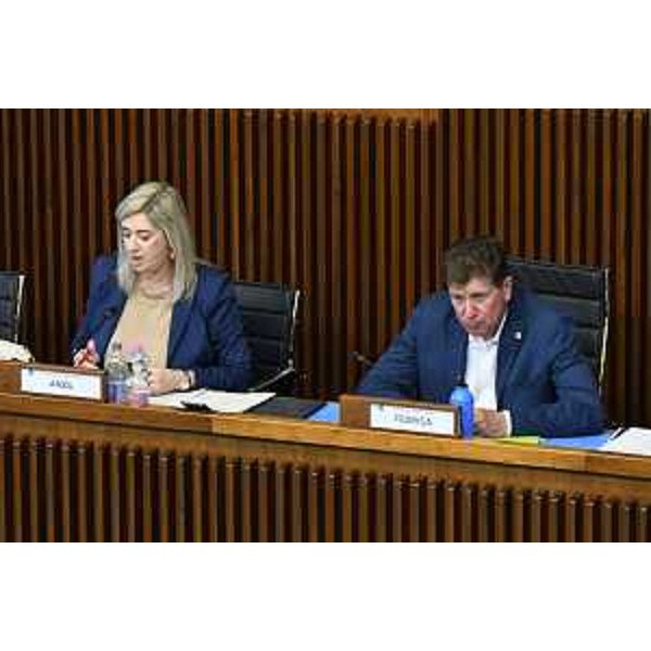 Alberto Budai (Lega), presidente della IV Commissione, accanto all'assessore alle Infrastrutture, Cristina Amirante - Alberto Budai (Lega), presidente della IV Commissione, accanto all'assessore alle Infrastrutture, Cristina Amirante