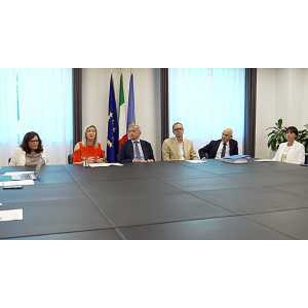 Gli intervenuti alla conferenza stampa svoltasi a Udine nella sede della Regione - Gli intervenuti alla conferenza stampa svoltasi a Udine nella sede della Regione