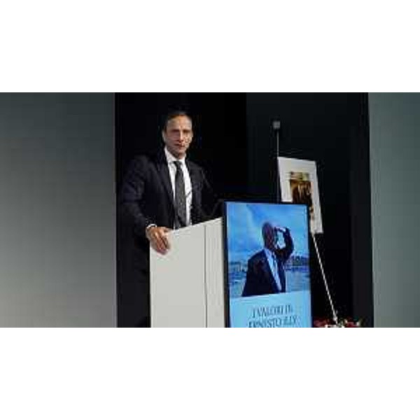 Il governatore Fedriga durante il suo intervento - Il governatore Fedriga durante il suo intervento