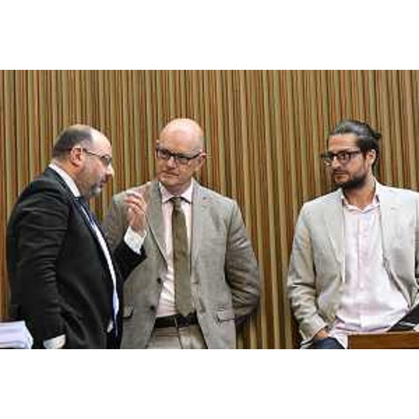 Diego Moretti (Pd) con Marco Putto ed enrico Bullian (Patto-Civ) - Diego Moretti (Pd) con Marco Putto ed enrico Bullian (Patto-Civ)