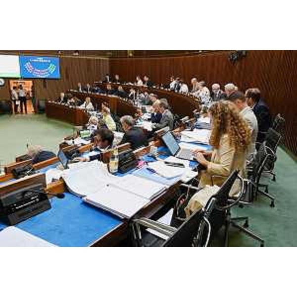 I banchi dei consiglieri durante i lavori dell'Aula - I banchi dei consiglieri durante i lavori dell'Aula