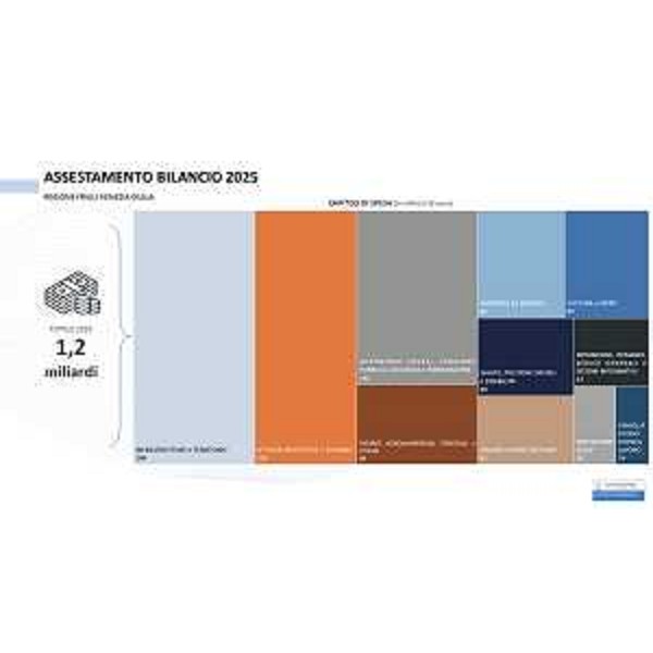 La tabella grafica con tutti i macrocapitoli di spesa dell'Assestamento 2025 - La tabella grafica con tutti i macrocapitoli di spesa dell'Assestamento 2025