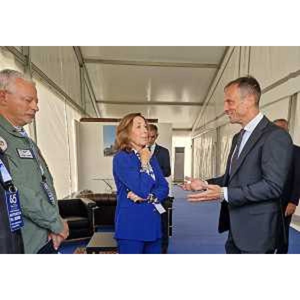 Fedriga con il sottosegretario alla Difesa Isabella Rauti - Fedriga con il sottosegretario alla Difesa Isabella Rauti