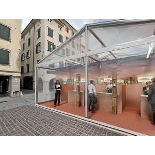 Un rendering dello spazio allestito in via Mercatovecchio a Udine per Ein prosit - Un rendering dello spazio allestito in via Mercatovecchio a Udine per Ein prosit 