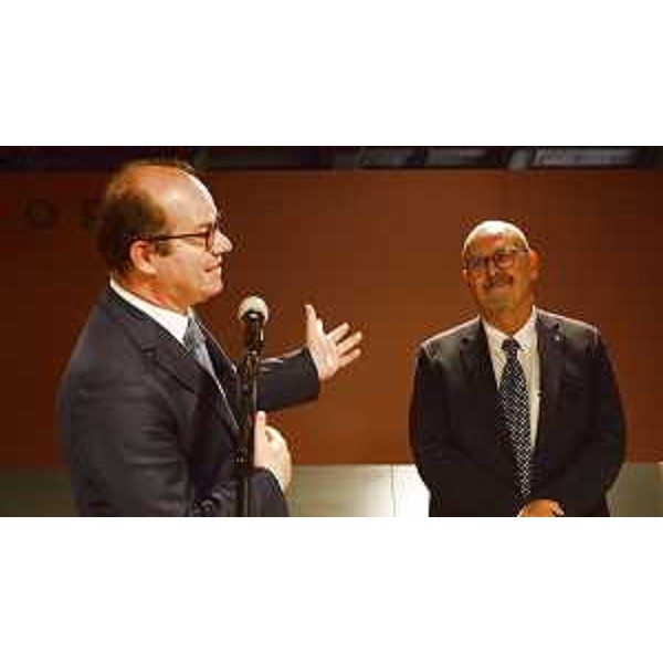 Il vicegovernatore Anzil e l'assessore Callari all'inaugurazione dell'Esedra di Levante di Villa Manin - Il vicegovernatore Anzil e l'assessore Callari all'inaugurazione dell'Esedra di Levante di Villa Manin