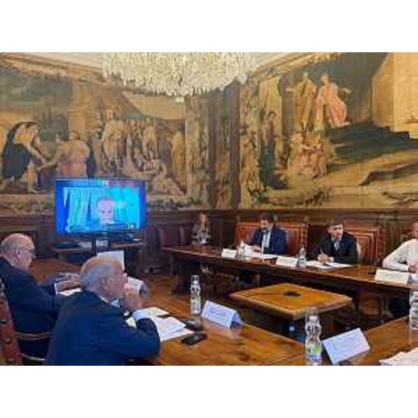 L'intervento da remoto del governatore Massimiliano Fedriga durante i lavori della Conferenza dei presidenti - L'intervento da remoto del governatore Massimiliano Fedriga durante i lavori della Conferenza dei presidenti