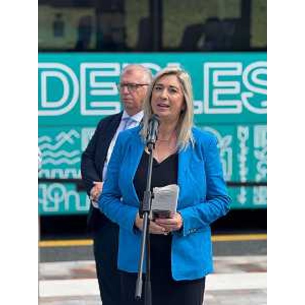 L'assessore regionale Critina Amirante interviene in occasione della cerimonia del taglio del nastro nel nuovo terminal a Gorizia - L'assessore regionale Critina Amirante interviene in occasione della cerimonia del taglio del nastro nel nuovo terminal a Gorizia