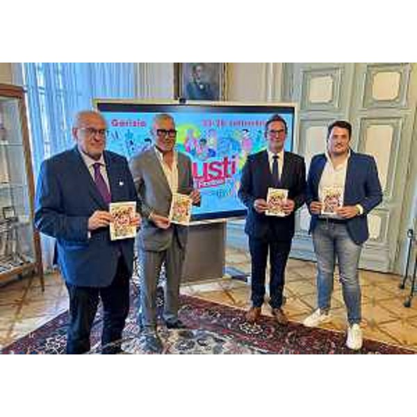 Una fase della conferenza stampa di Gusti di Frontiera a Gorizia - Una fase della conferenza stampa di Gusti di Frontiera a Gorizia