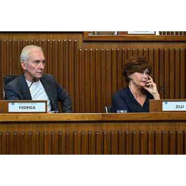 Il presidente della VI Commissione Roberto Novelli (FI) e l'assessore regionale alla Scuola e alla Famiglia, Alessia Rosolen - Il presidente della VI Commissione Roberto Novelli (FI) e l'assessore regionale alla Scuola e alla Famiglia, Alessia Rosolen