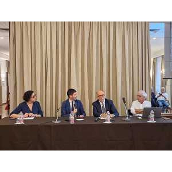 Da sinistra la moderatrice Anna Buttazzoni, Roberto Speranza, Riccardo Riccardi e il segretario regionale Fimmg Fernando Agrusti. - Da sinistra la moderatrice Anna Buttazzoni, Roberto Speranza, Riccardo Riccardi e il segretario regionale Fimmg Fernando Agrusti.