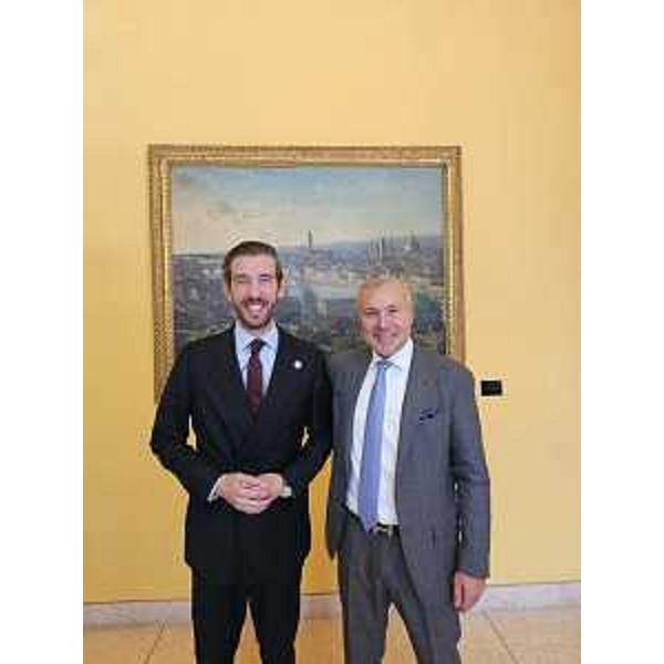 L'assessore Bini con il segretario al Commercio dello Stato della Virginia Juan Pablo Segura - L'assessore Bini con il segretario al Commercio dello Stato della Virginia Juan Pablo Segura