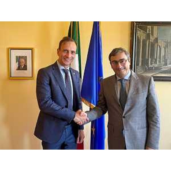 Il governatore del Friuli Venezia Giulia Massimiliano Fedriga con l'ambasciatore d'Italia a Washington Marco Peronaci - Il governatore del Friuli Venezia Giulia Massimiliano Fedriga con l'ambasciatore d'Italia a Washington Marco Peronaci