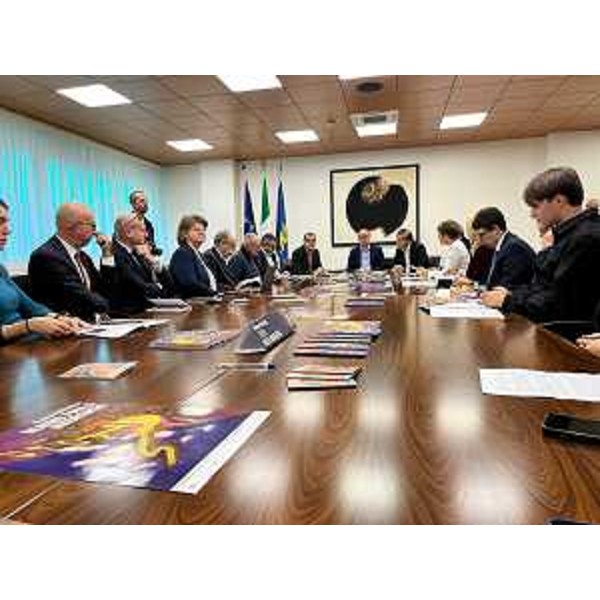 Una fase della conferenza stampa svoltasi a Udine - Una fase della conferenza stampa svoltasi a Udine