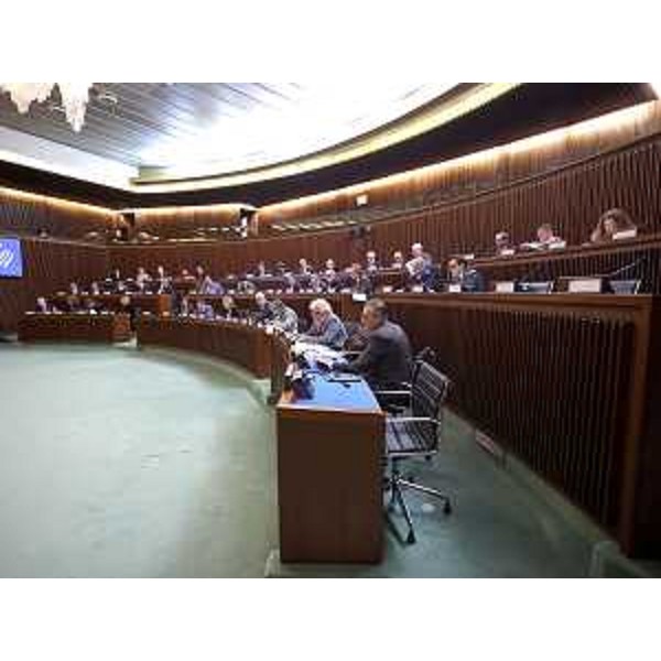 L'Aula durante l'esame degli articoli su sviluppo commercio e locali storici - L'Aula durante l'esame degli articoli su sviluppo commercio e locali storici